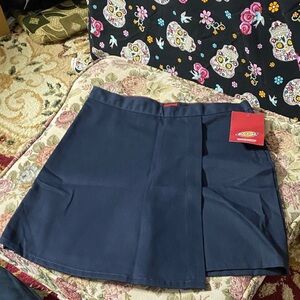 Dickies Girl’s Wrap Skort Navy Blue Size 10 – School Uniform Skirt Shorts